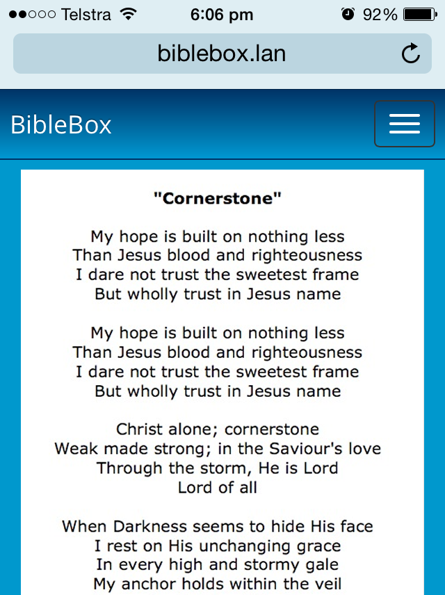 BibleBox iphone Hillsong Cornerstone